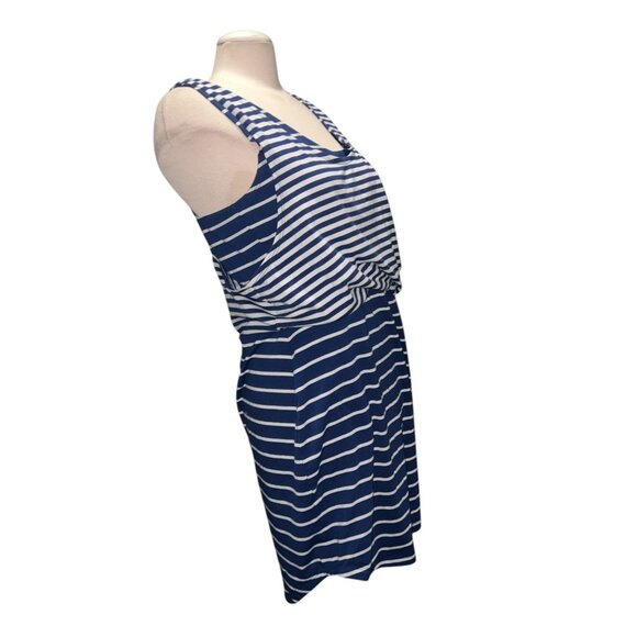 Jessica Simpson Blue & White Striped Sleeveless Tank Dress Large Racerback Casua - Picture 13 of 13